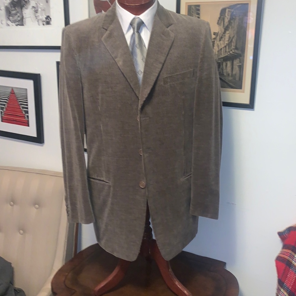 Mens Armani corduroy cashmere blend suit 54eu